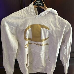 Champion Kids Cream and Gold Hoodie